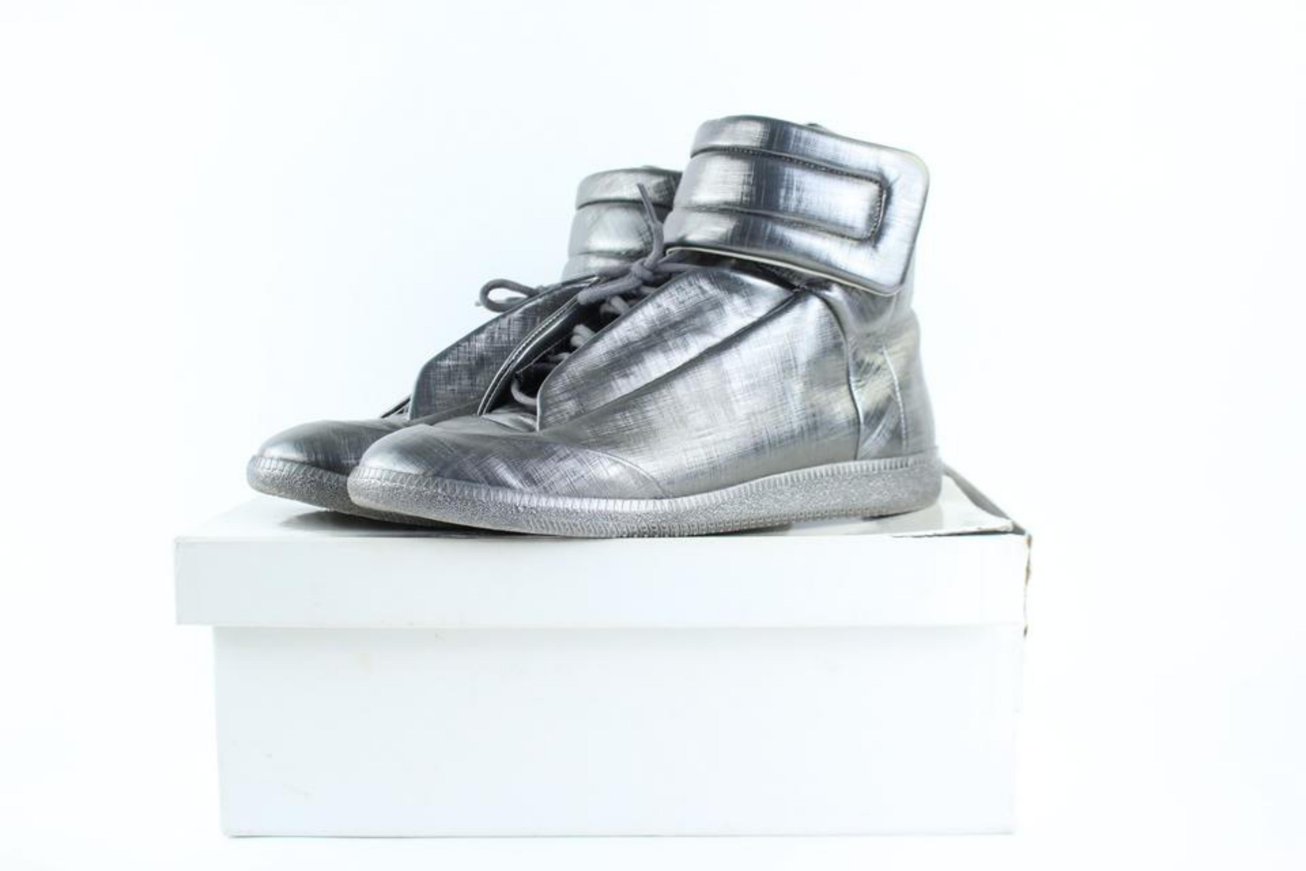 Maison Margiela Silver Future Metallic Leather High-top Sneaker 1mk0919 Sneakers For Sale 2
