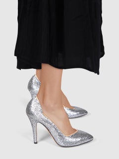 Maison Margiela Silver Glitter High Heel Pumps Size IT 39