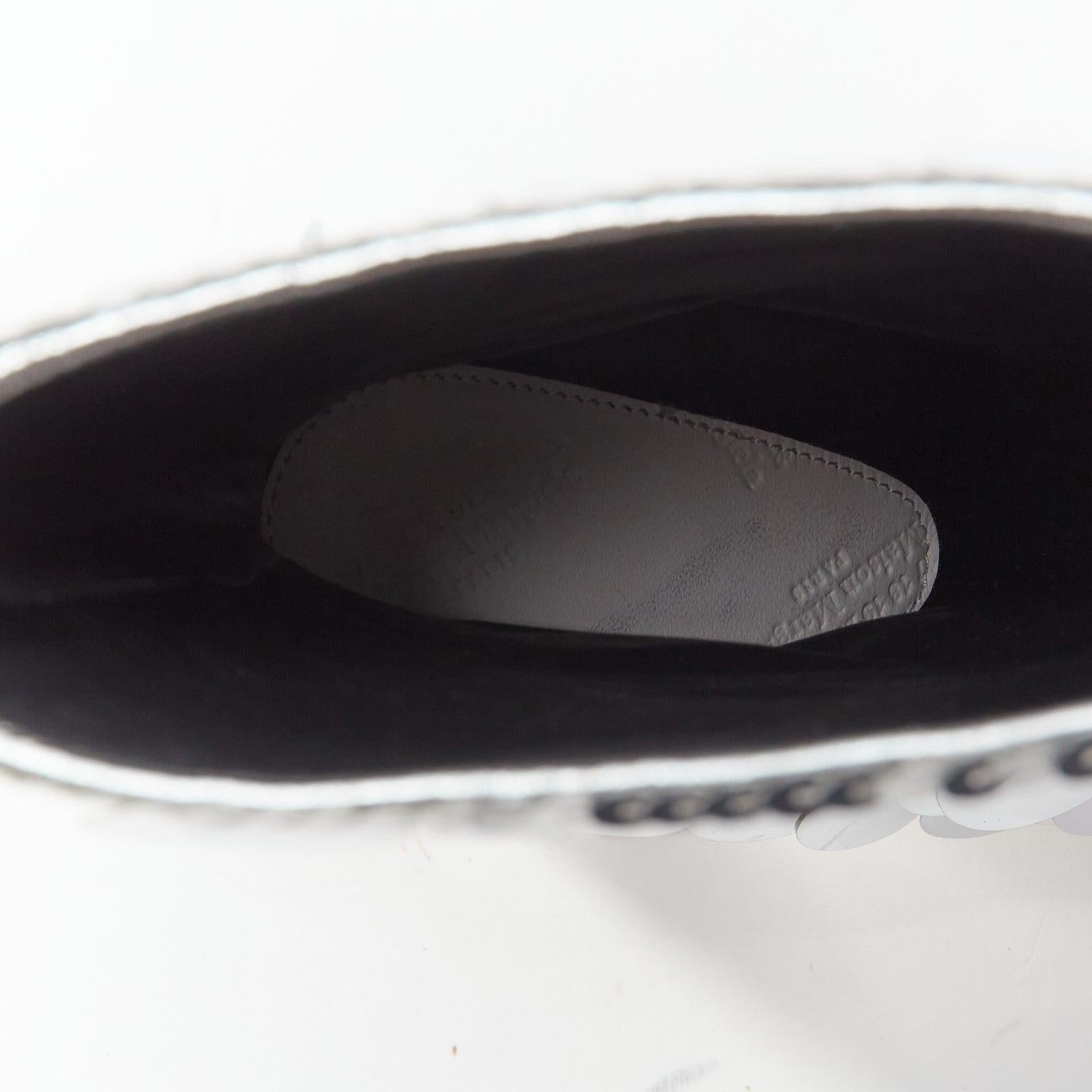 MAISON MARGIELA silver pailette clear lucite heels ankle boots EU39 For Sale 6