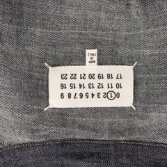 MAISON MARGIELA Size 0 Navy Denim Mesh Trim Oversized Shirt