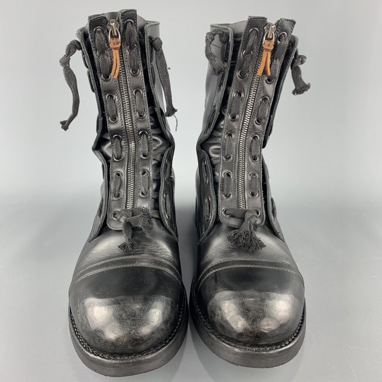 MAISON MARGIELA Size 10 Black Leather REPLICA Columbus Giorgia Military  Boots at 1stDibs | bottega veneta replica