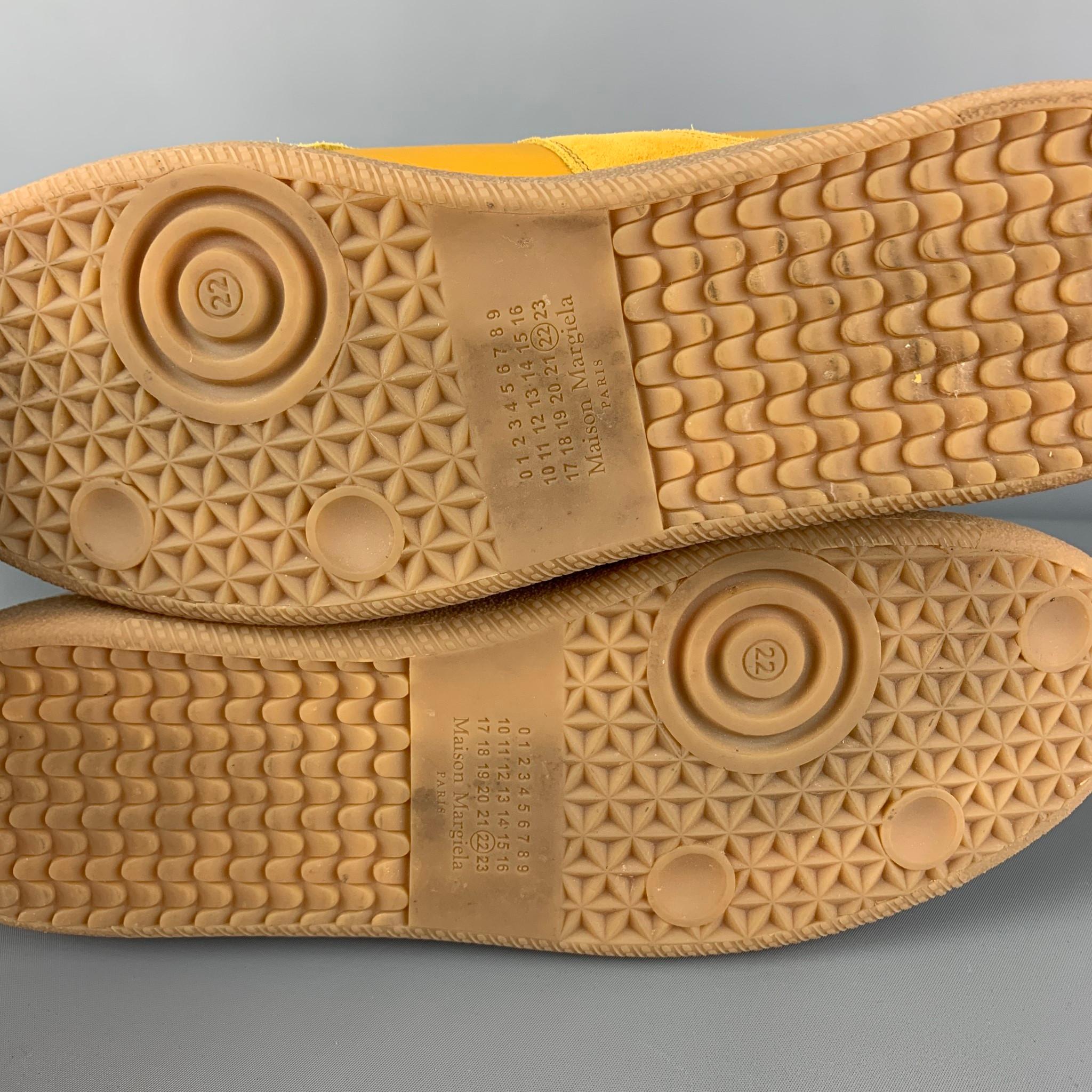 MAISON MARGIELA Size 12 Mustard Suede Replica Sneakers 1