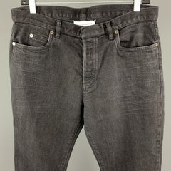 MAISON MARGIELA Size 32 Black Cotton / Elastane Button Fly Jeans