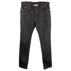 MAISON MARGIELA Size 32 Black Cotton / Elastane Button Fly Jeans