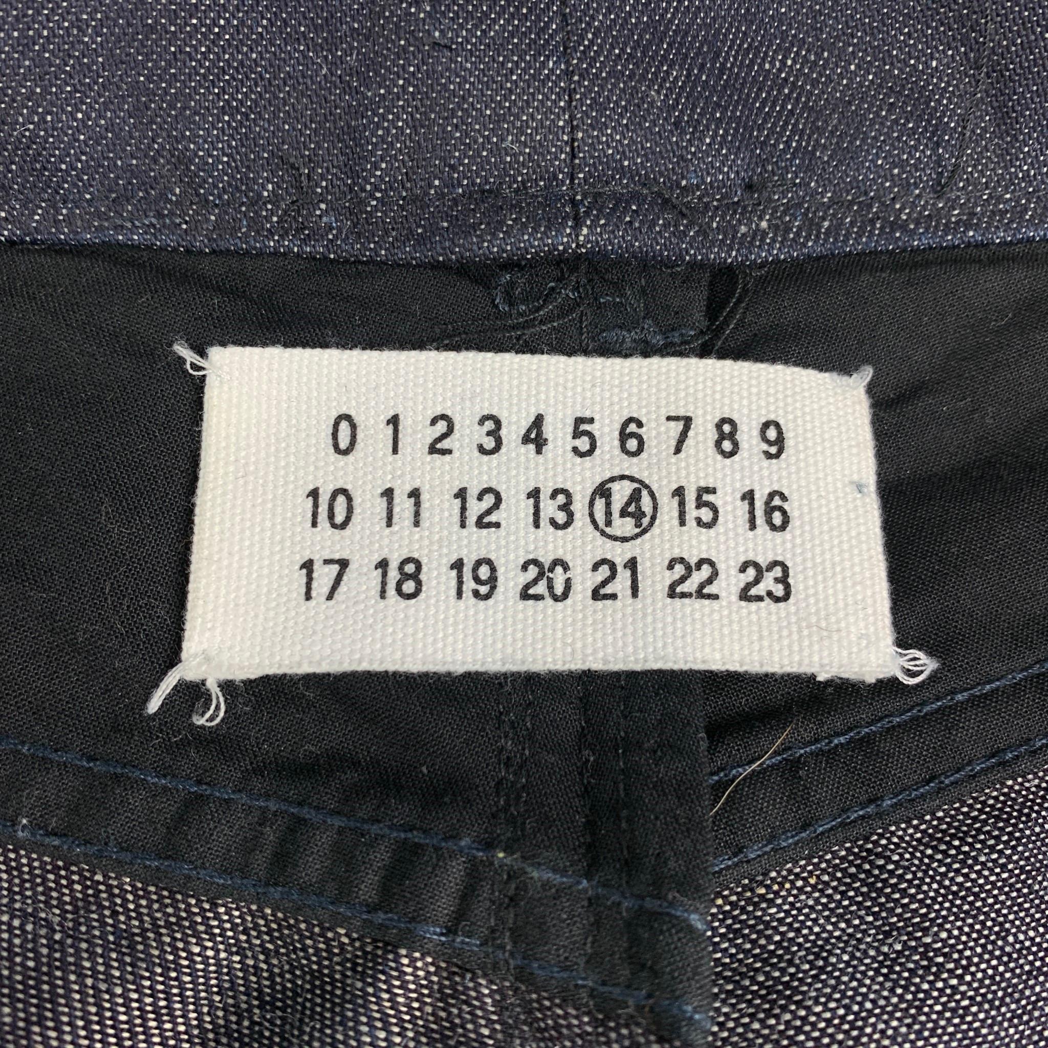 Men's MAISON MARGIELA Size 34 Indigo Cotton Linen Button Fly Jeans