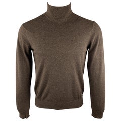 MAISON MARGIELA Size 38 Brown Knitted Wool Turtleneck Pullover Sweater