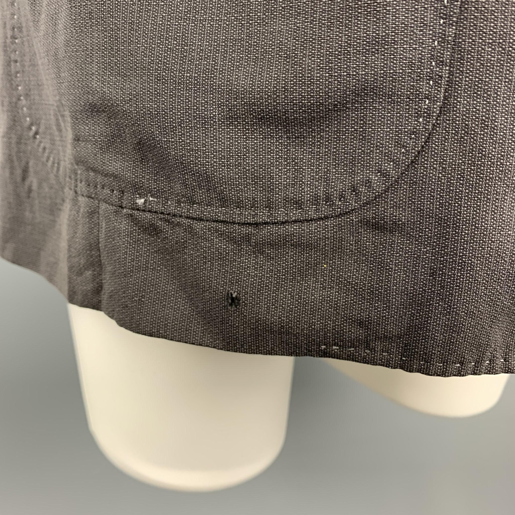 Men's MAISON MARGIELA Size 40 Dark Gray Linen / Cotton Notch Lapel Patch Pockets Sport