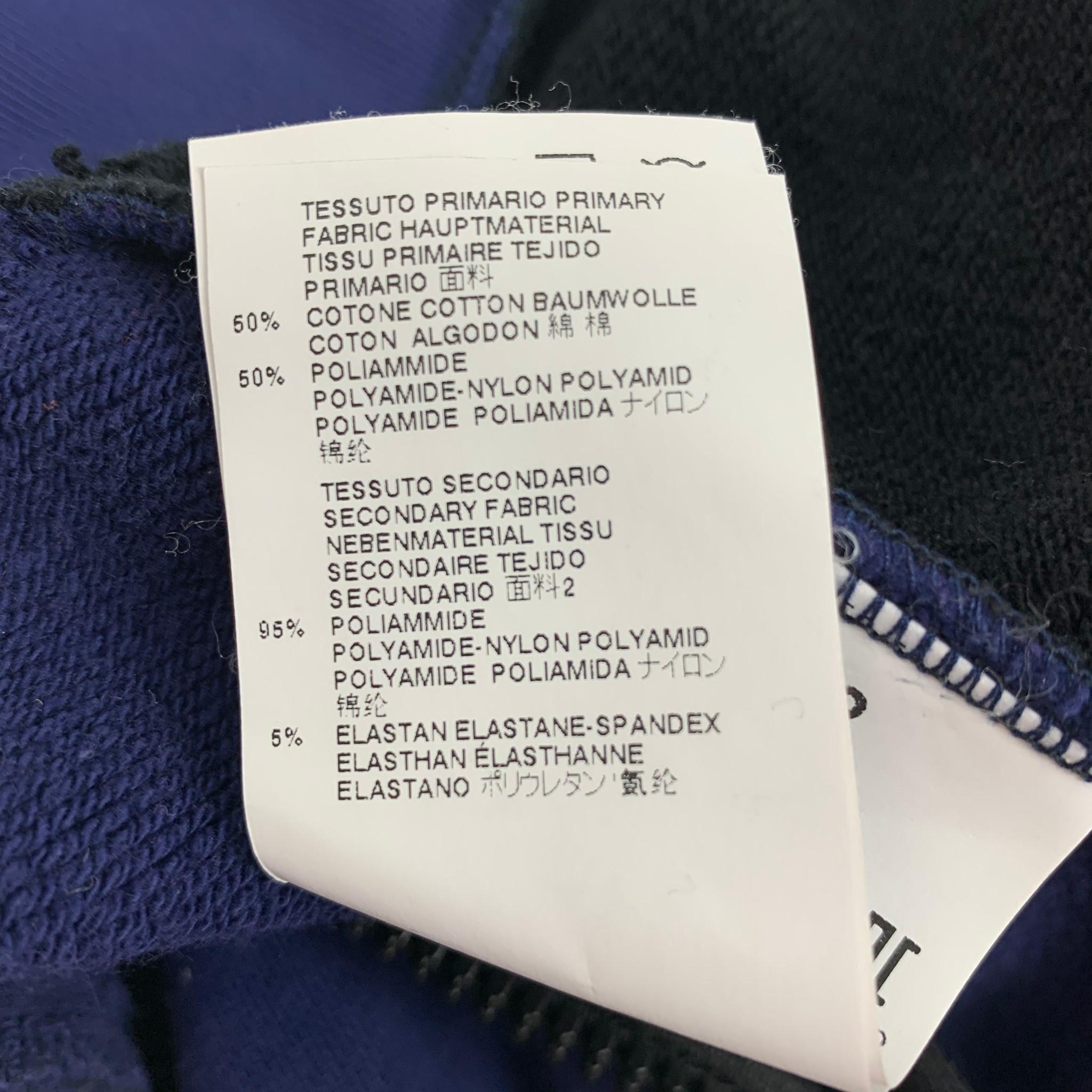 MAISON MARGIELA Size 42 Black & Blue Color Block Cotton / Nylon Sweatshirt 1