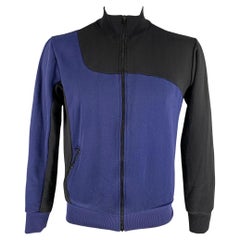 MAISON MARGIELA Size 42 Black & Blue Color Block Cotton / Nylon Sweatshirt