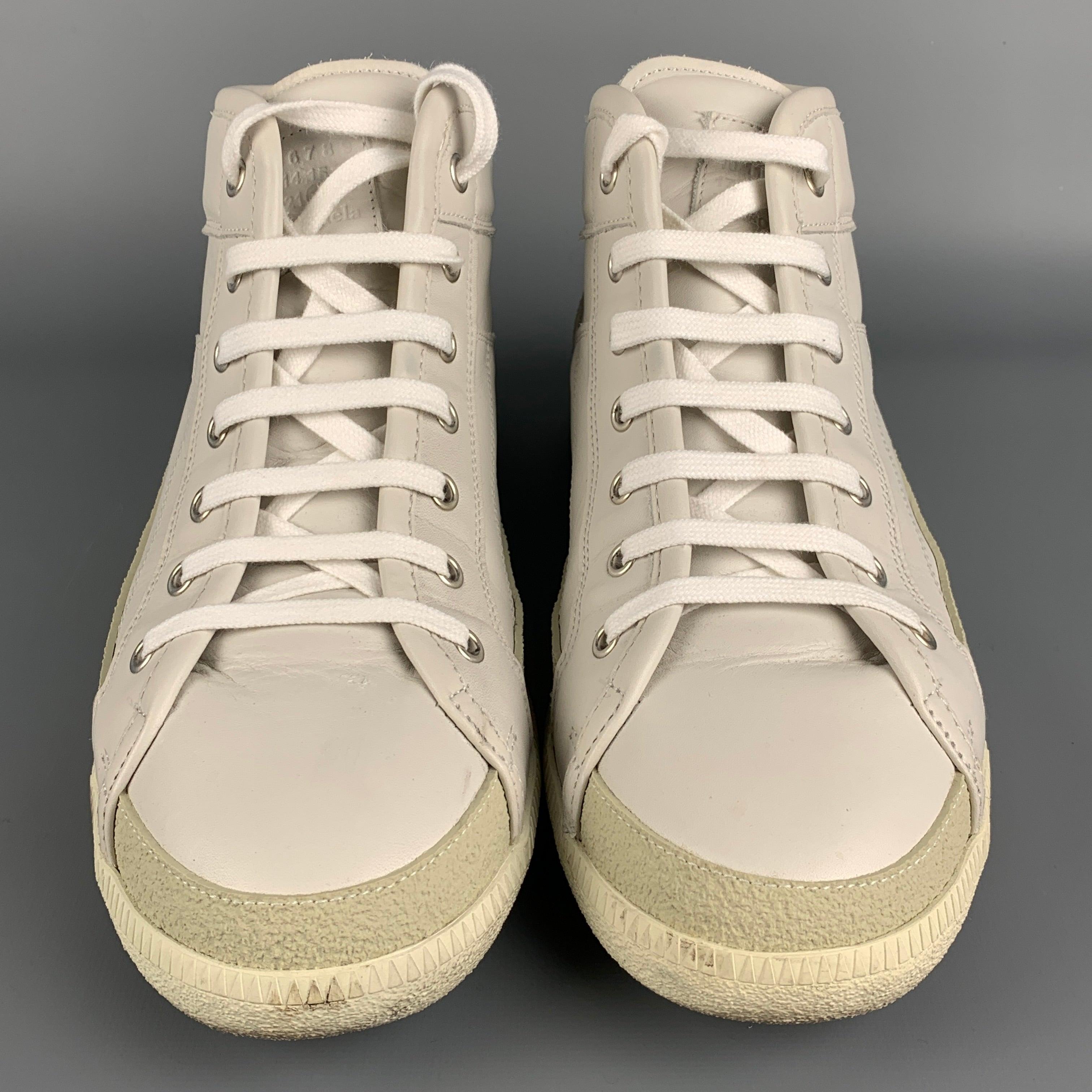 Men's MAISON MARGIELA Size 9 White Leather High Top Sneakers