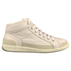 MAISON MARGIELA Size 9 White Leather High Top Sneakers
