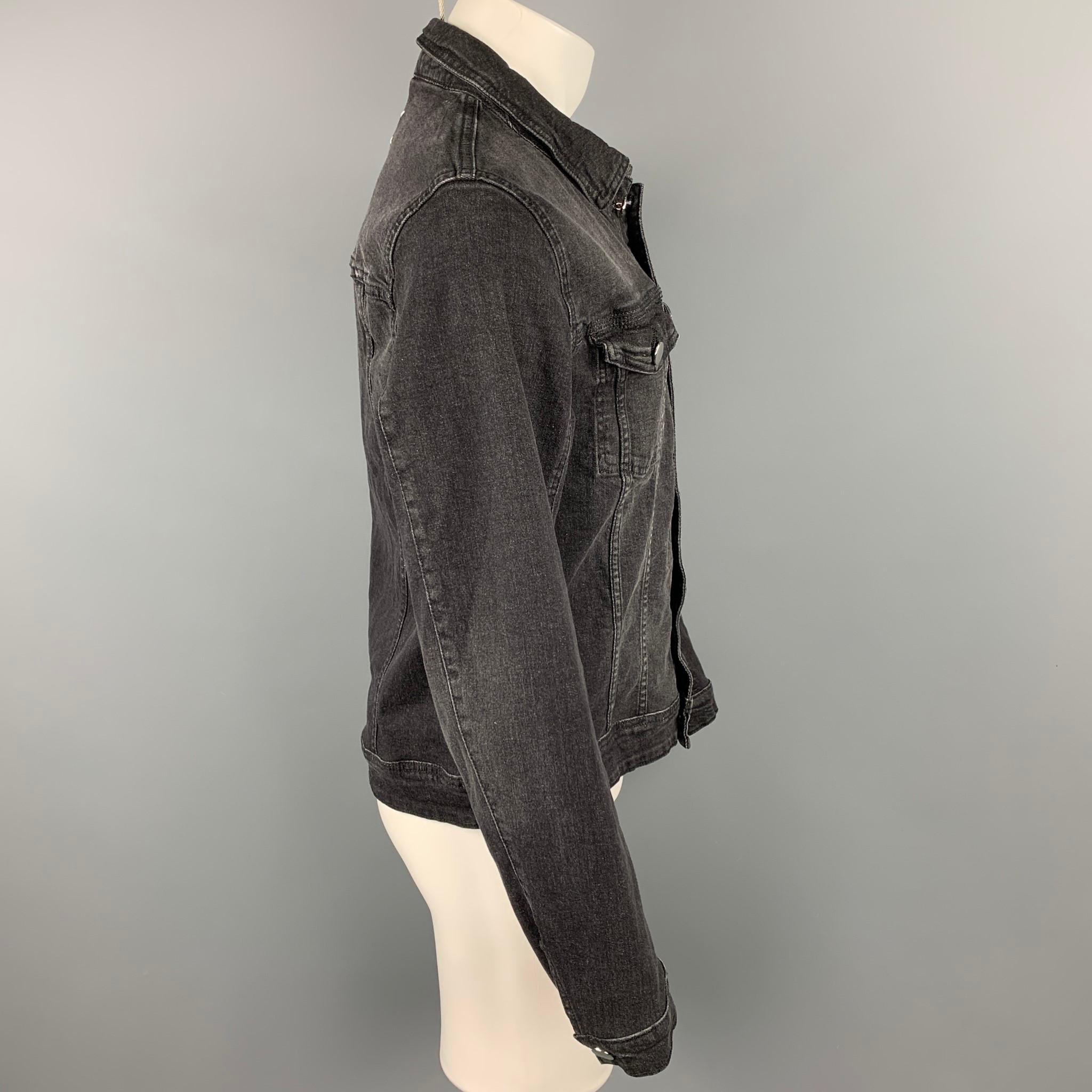 Black MAISON MARGIELA Size L Charcoal Cotton Trucker Jacket