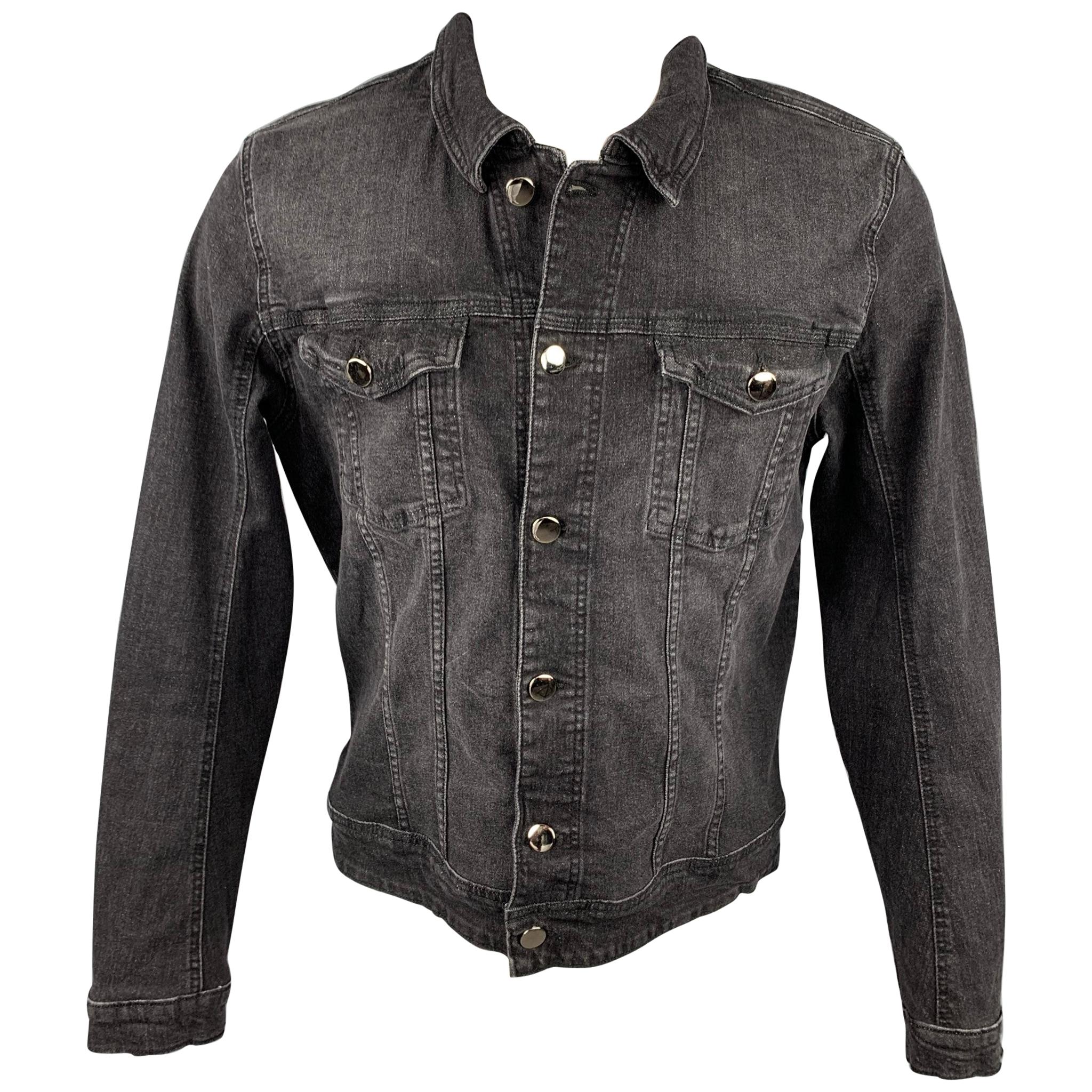 MAISON MARGIELA Size L Charcoal Cotton Trucker Jacket