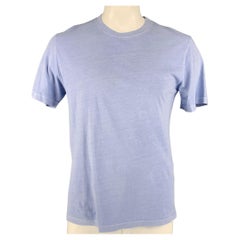 MAISON MARGIELA Size L Light Blue Cotton Crew-Neck T-shirt