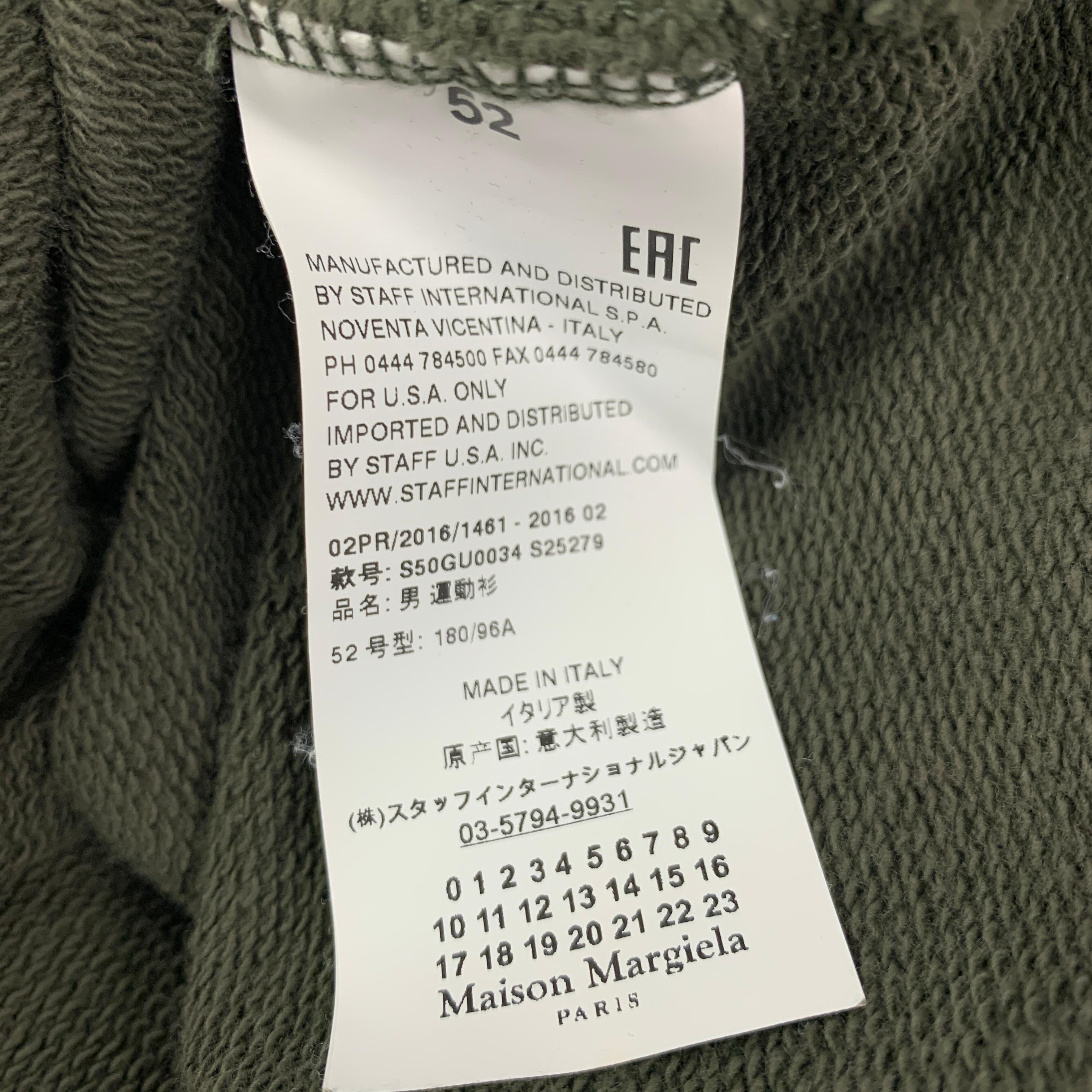 MAISON MARGIELA Size L Olive Cotton Half Zip Jacket In Good Condition In San Francisco, CA