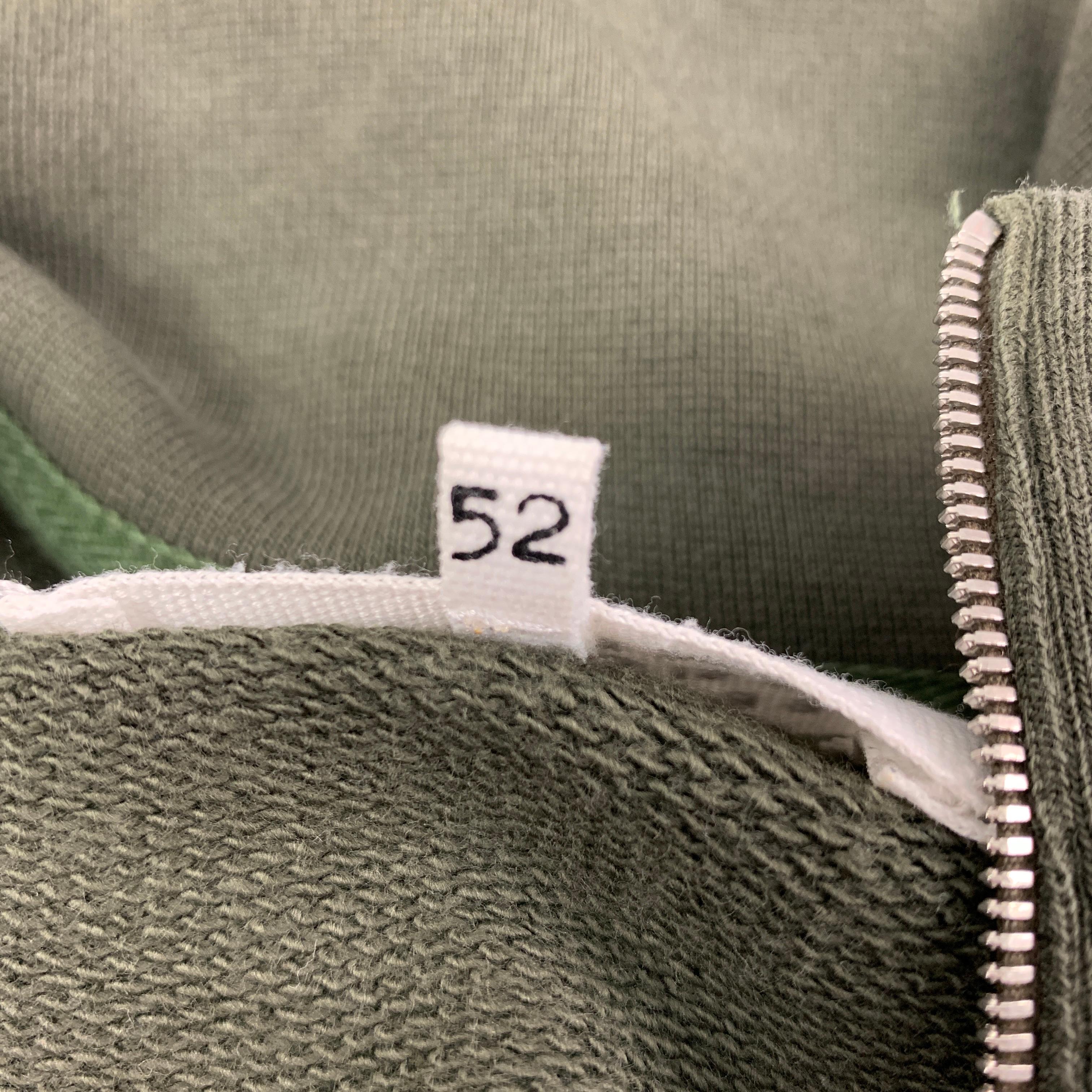 MAISON MARGIELA Size L Olive Cotton Half Zip Jacket 1