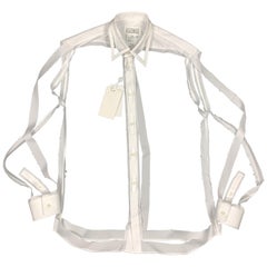 MAISON MARGIELA Taille L Chemise blanche déconstruite à découpes automne 2018