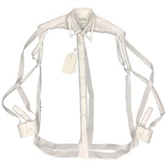 MAISON MARGIELA Size L White Deconstructed Cut Out Fall 2018 Shirt