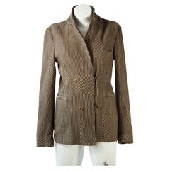 Vintage Maison Margiela, Fitted Jacket with Asymmetrical Stripe Print and 4-button front