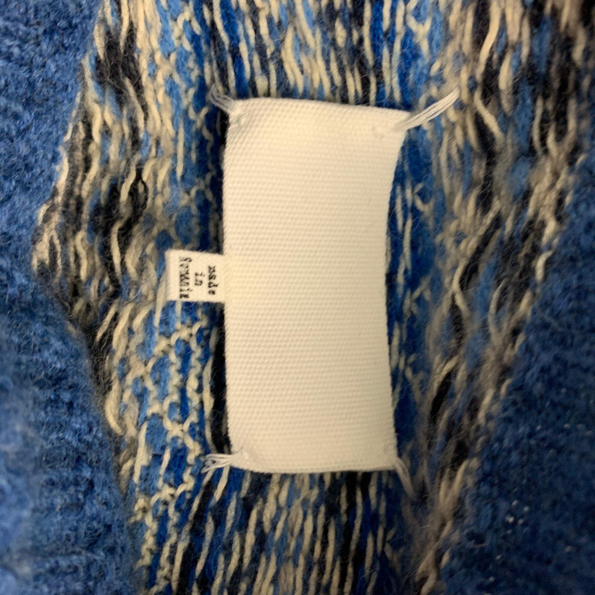 MAISON MARGIELA SS 22 by John Galliano Size L Blue White Wool Cotton Sweater 2