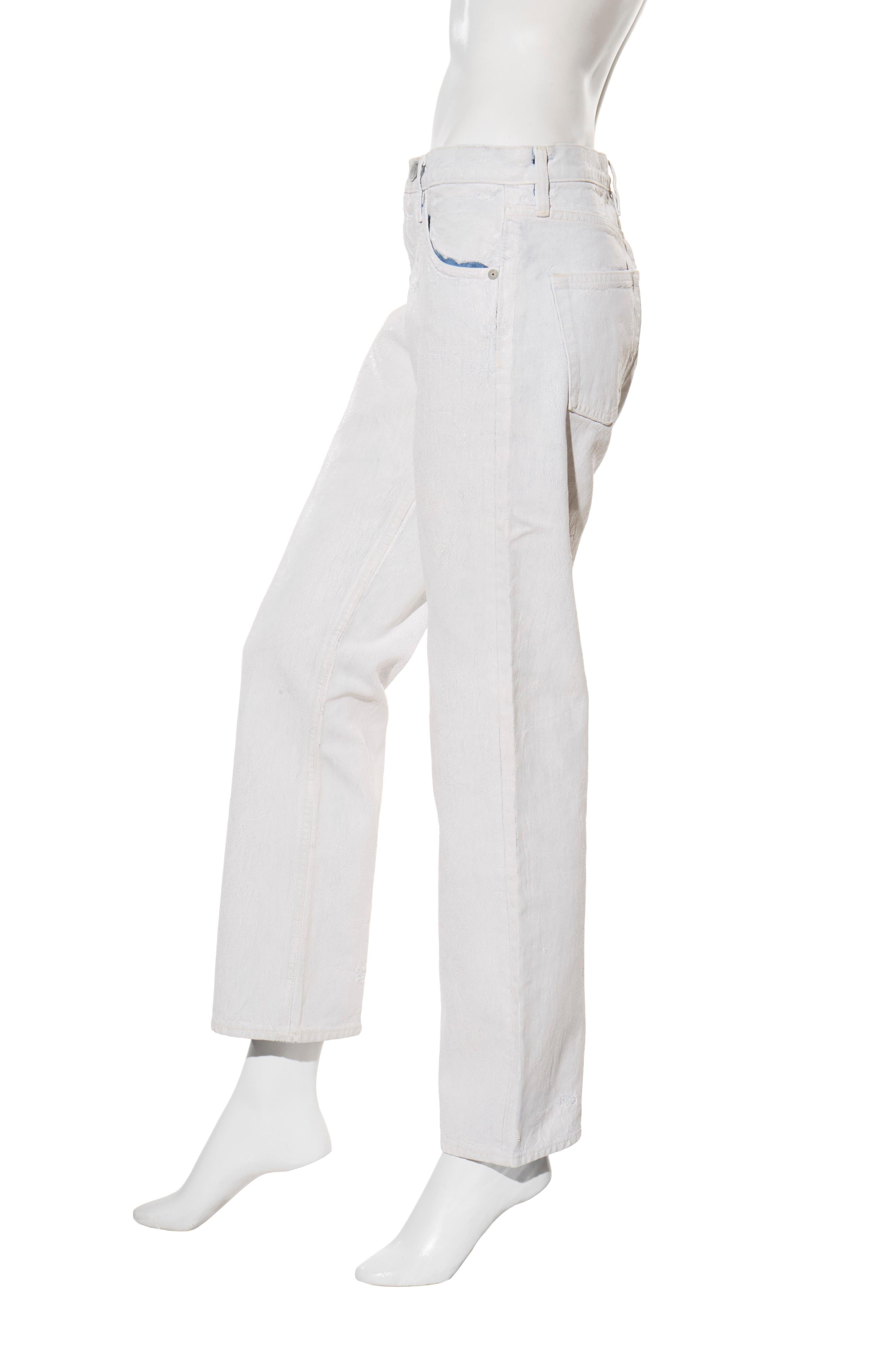 Gris Maison Margiela SS21 Pantalon en jean peint Italian Avant Garde Jeans en vente
