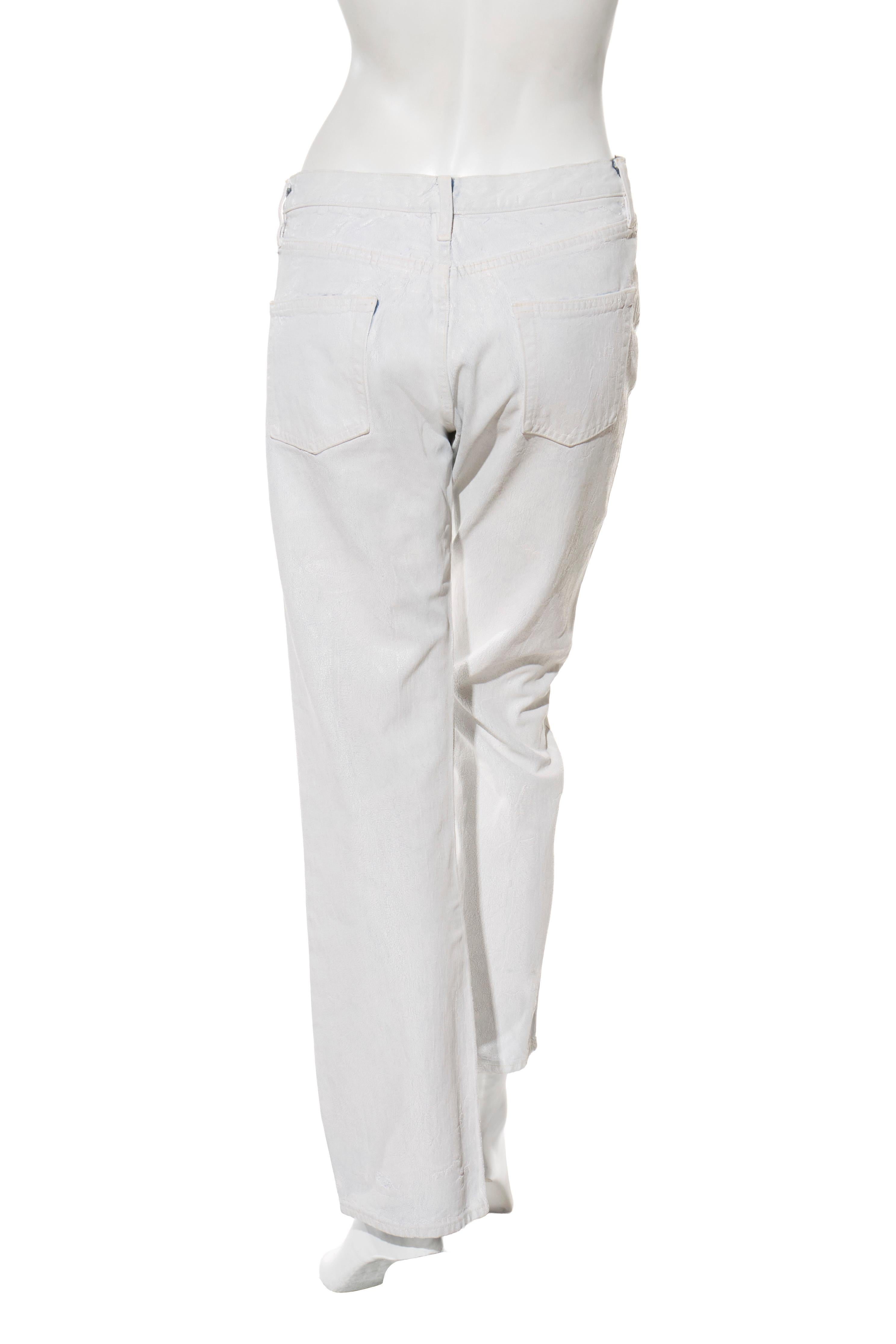 Maison Margiela SS21 Pantalon en jean peint Italian Avant Garde Jeans Bon état - En vente à Woodland Hills, CA