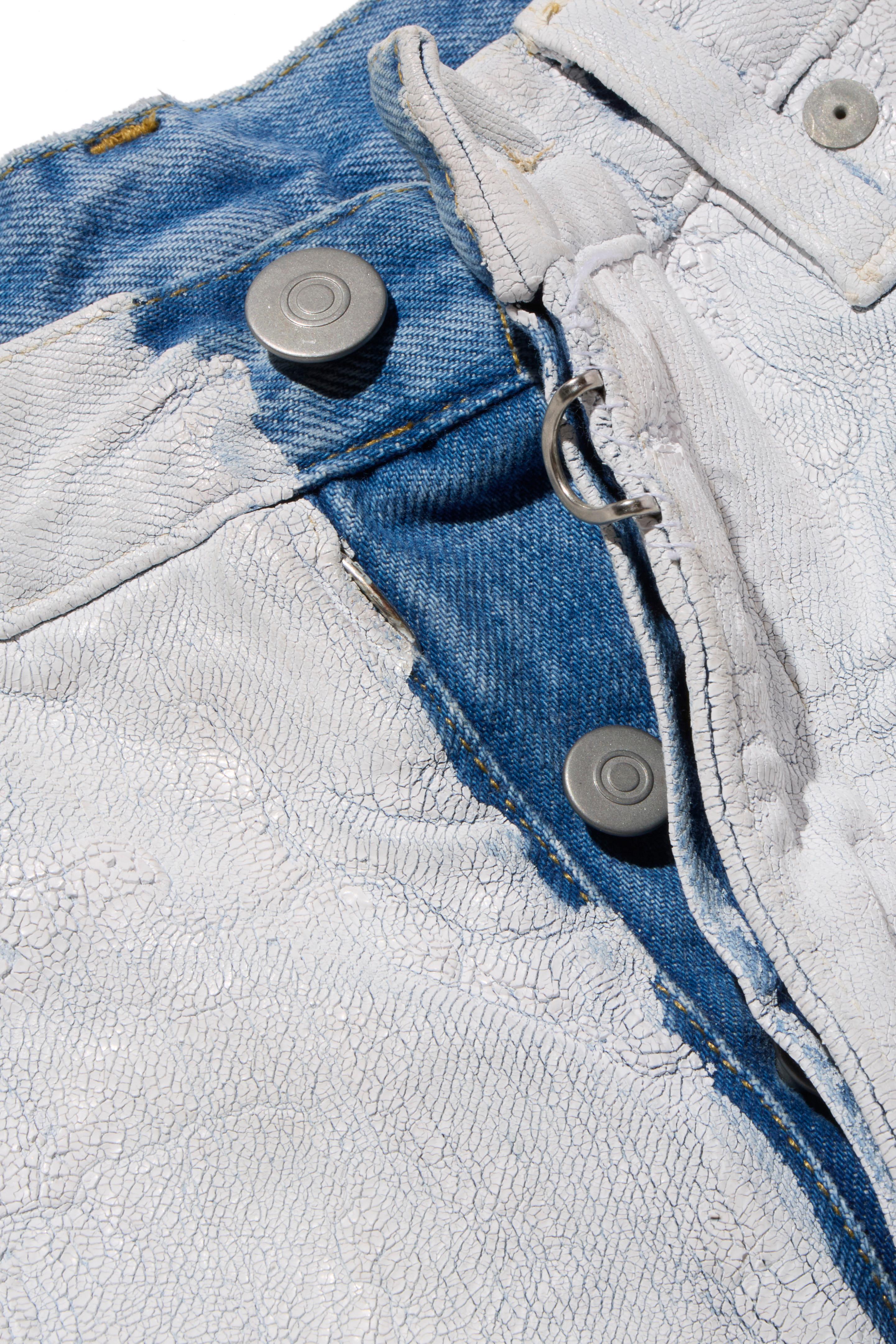 Maison Margiela SS21 Pantalon en jean peint Italian Avant Garde Jeans Pour femmes en vente