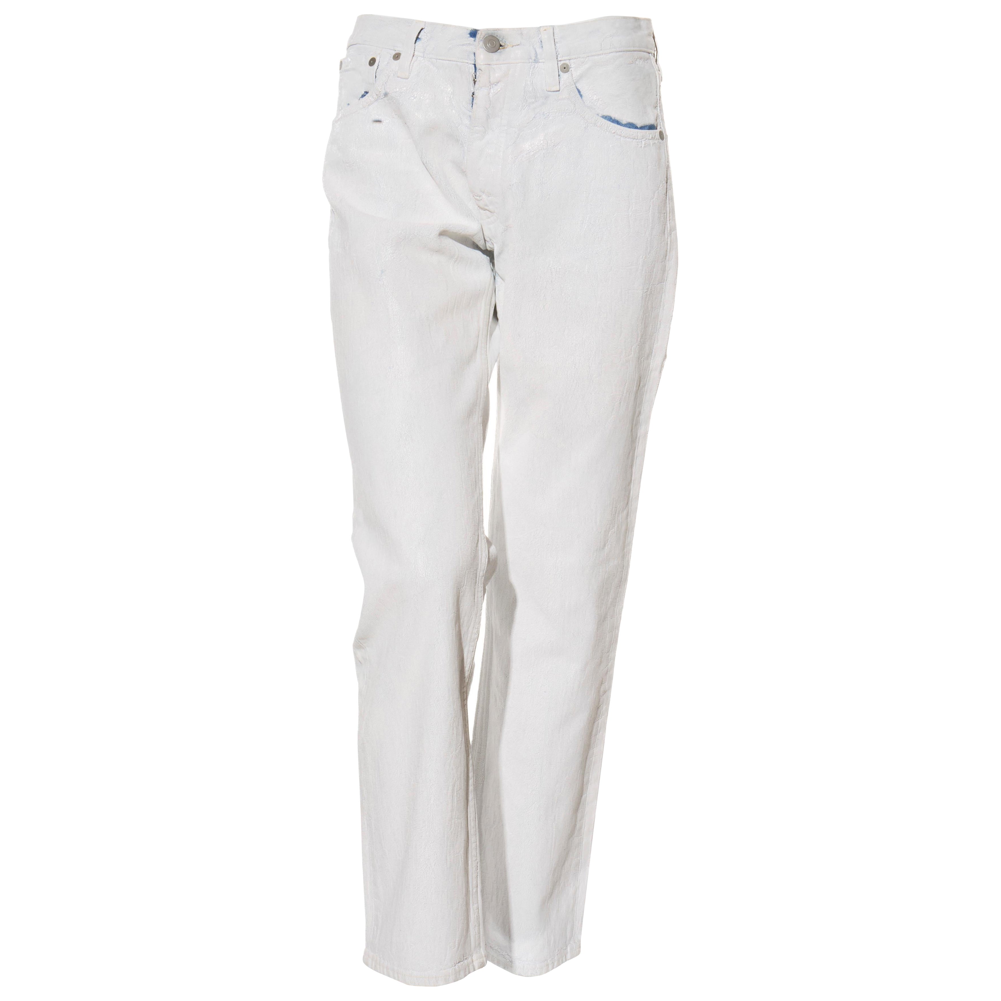 Maison Margiela SS21 Pantalon en jean peint Italian Avant Garde Jeans