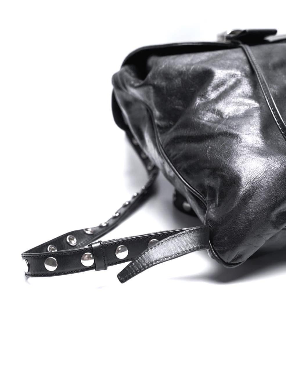 Women's or Men's Maison Margiela Stud-Embellished Black Leather Backpack For Sale