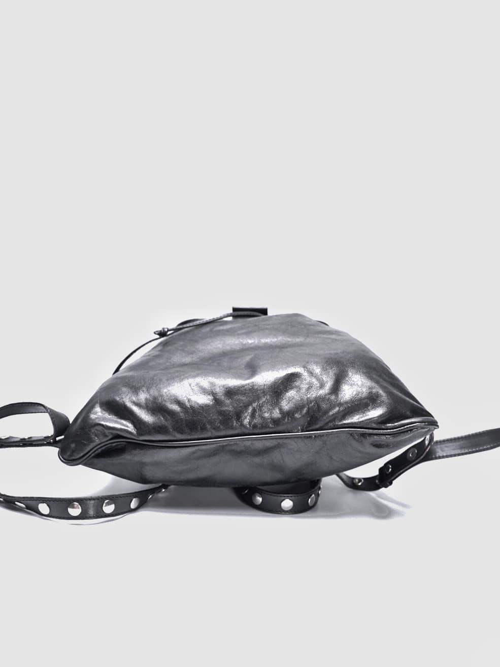 Maison Margiela Stud-Embellished Black Leather Backpack For Sale 1