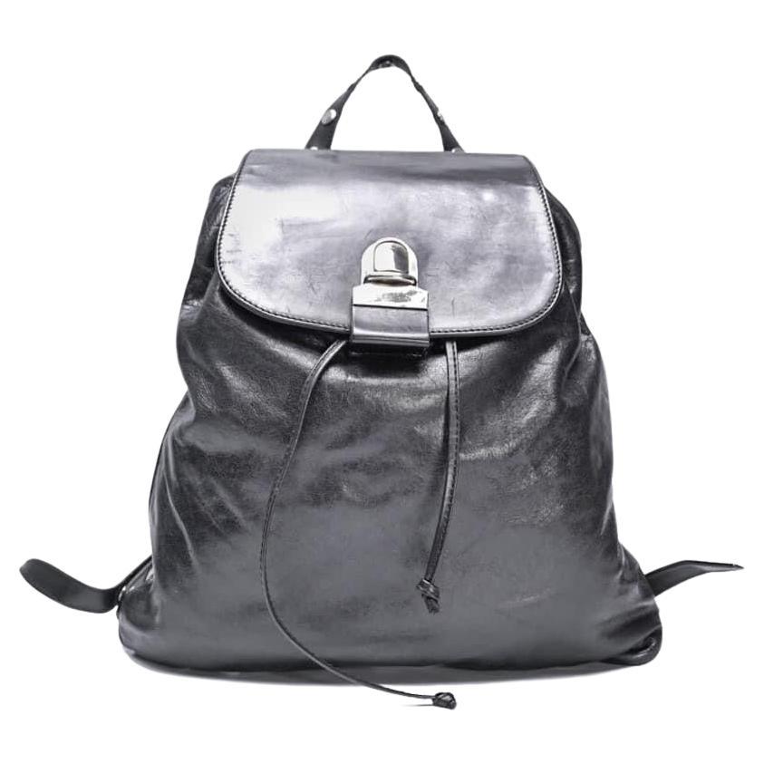 Maison Margiela Stud-Embellished Black Leather Backpack For Sale