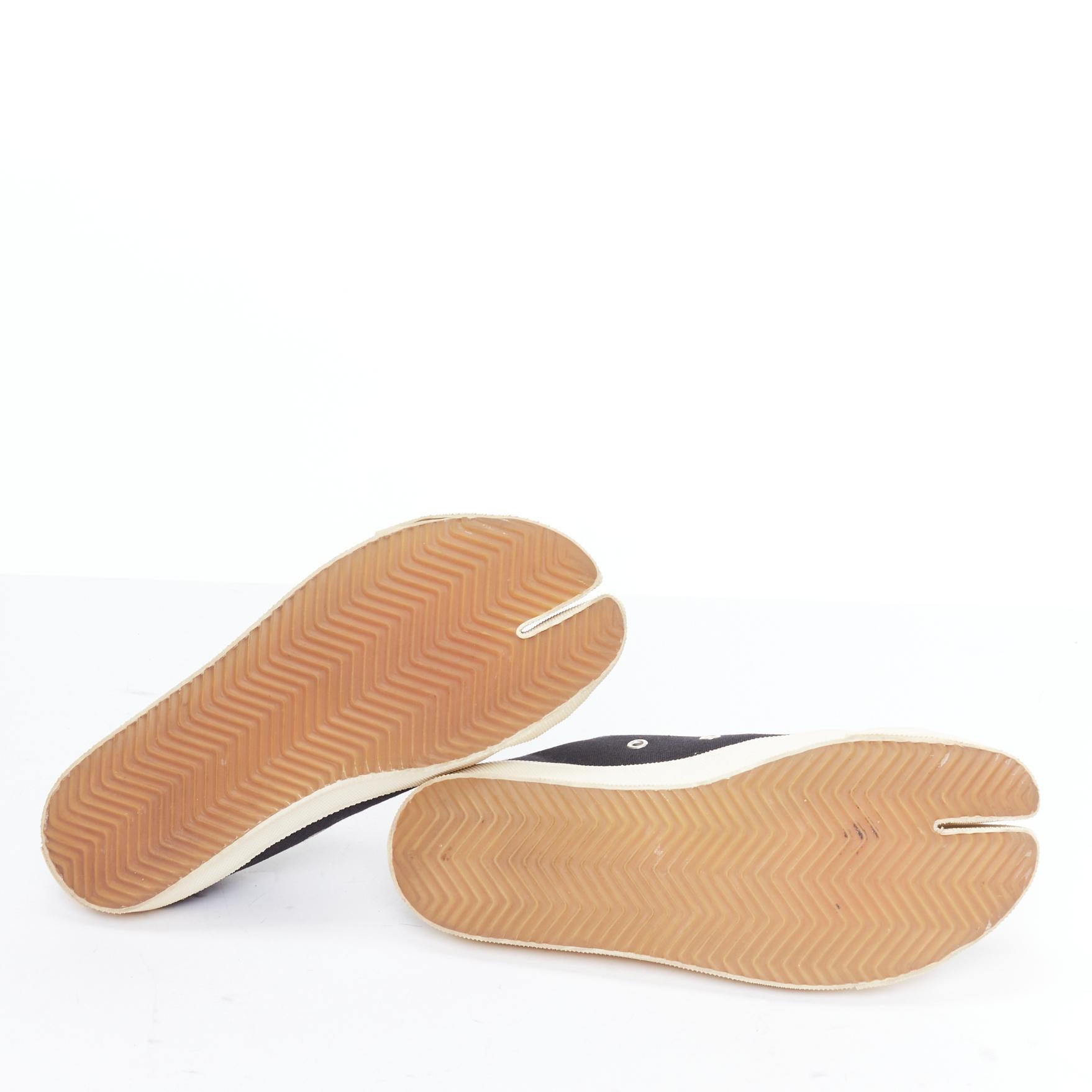 MAISON MARGIELA Tabi baskets basses en toile noire avec logo en tissu EU38.5 6