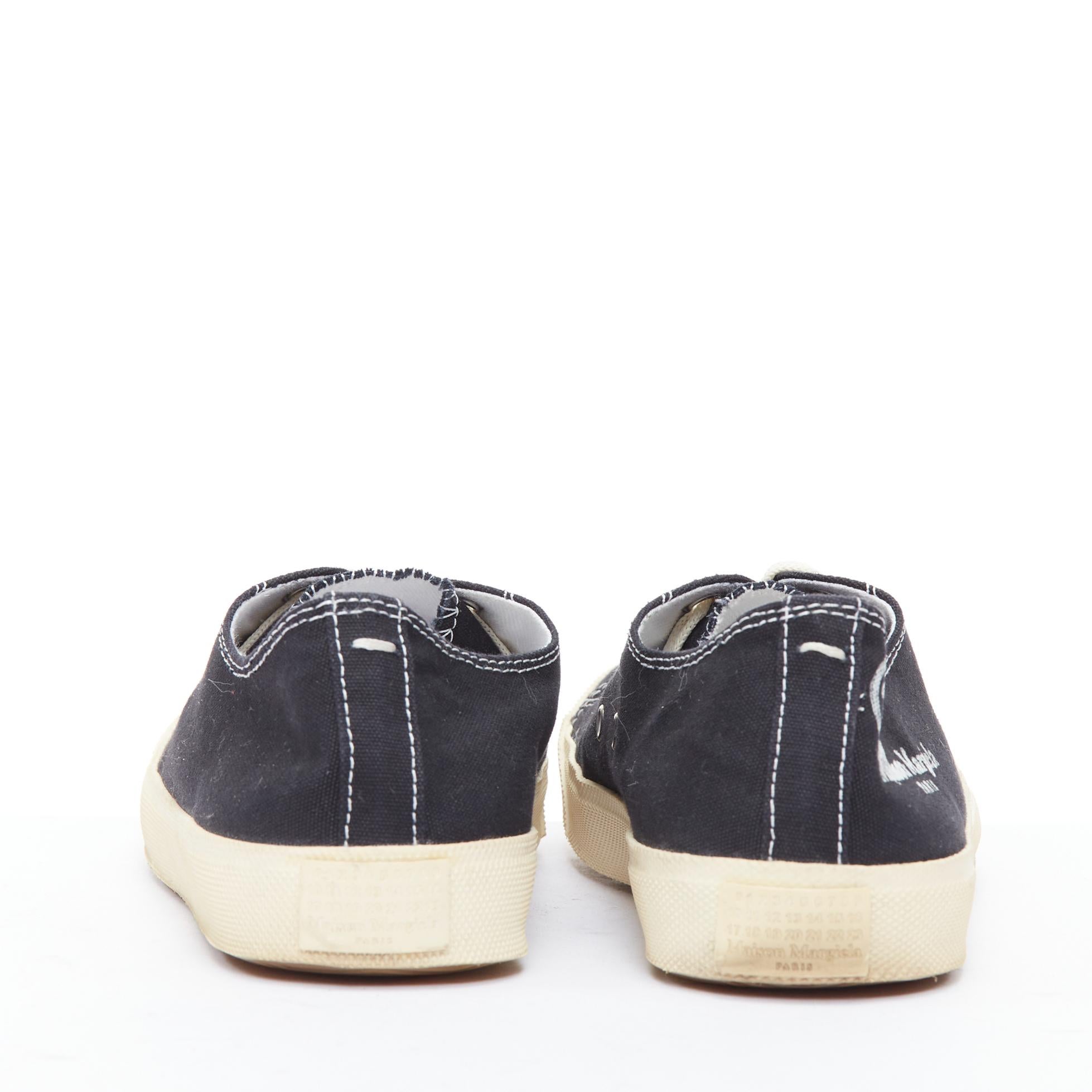  MAISON MARGIELA Tabi baskets basses en toile noire avec logo en tissu EU38.5 Pour femmes 