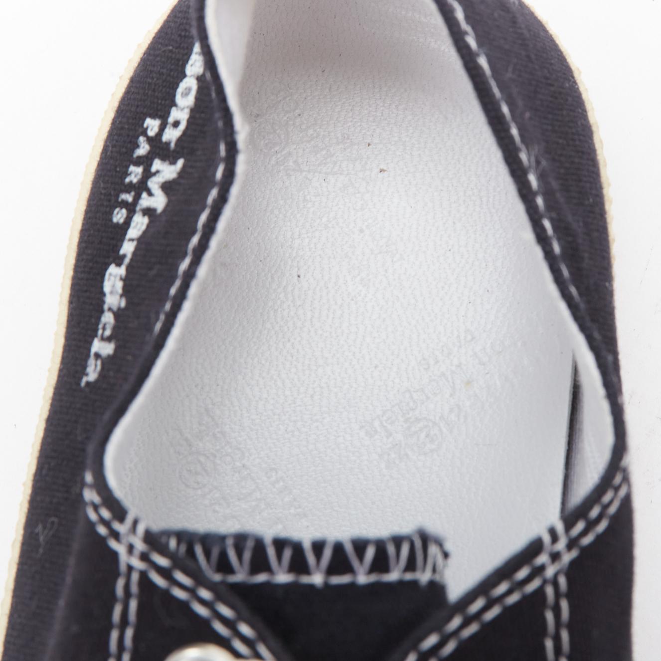 MAISON MARGIELA Tabi baskets basses en toile noire avec logo en tissu EU38.5 4