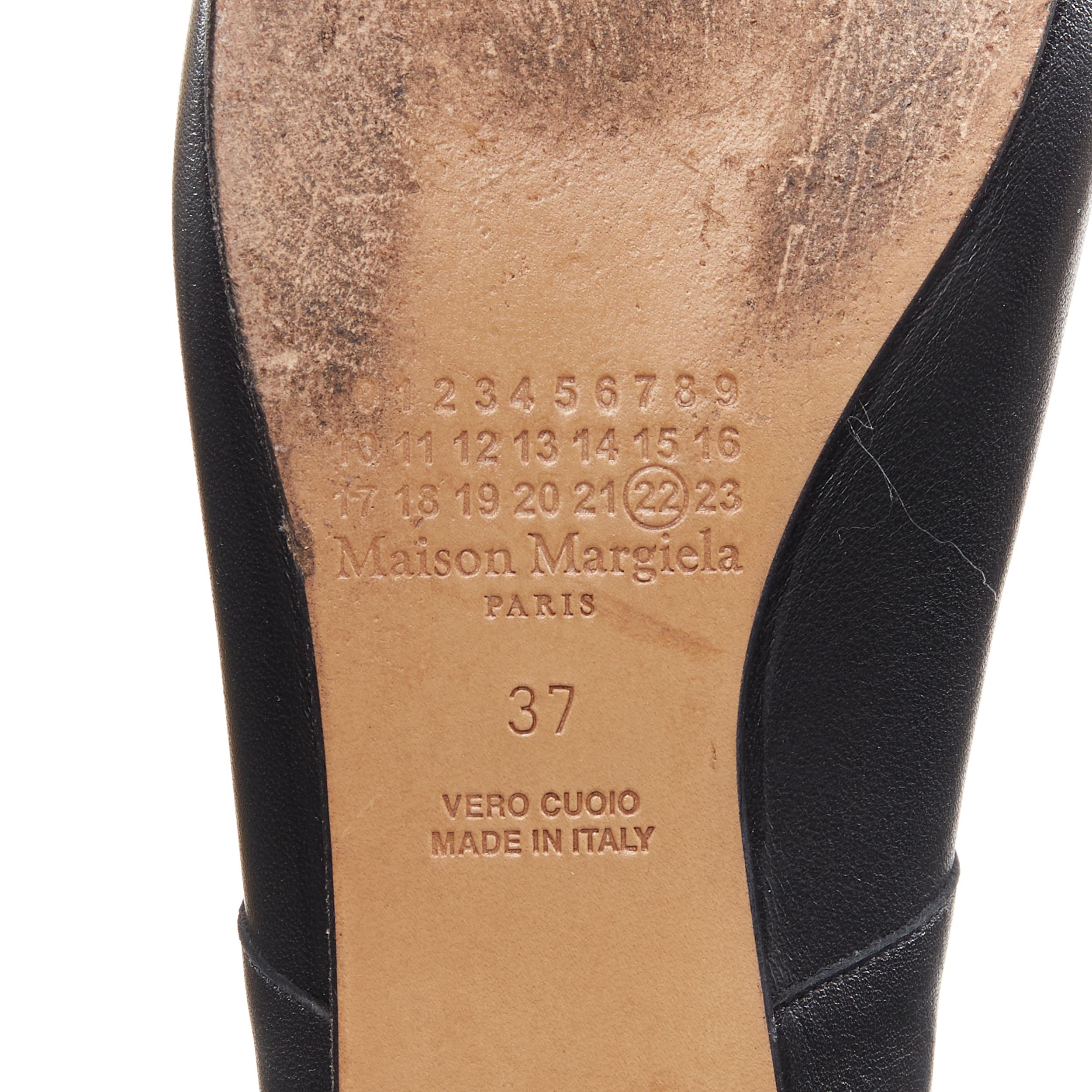 MAISON MARGIELA Tabi black leather split toe ballerina flats EU37 3