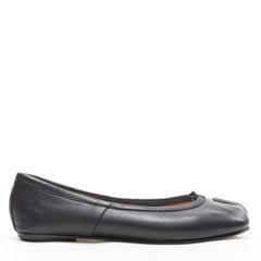 MAISON MARGIELA Tabi black leather split toe ballerina flats EU37