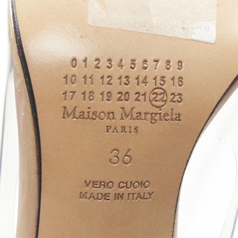 MAISON MARGIELA Tabi PVC transparent clear ankle strap cone heel pump EU36 For Sale 5
