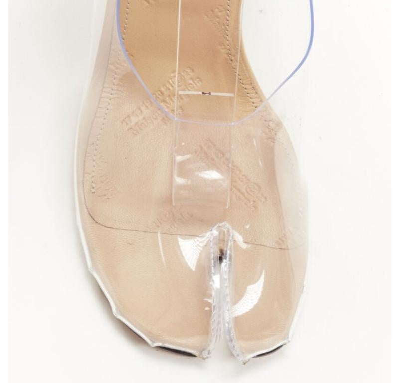 MAISON MARGIELA Tabi PVC transparent clear ankle strap cone heel pump EU36 2