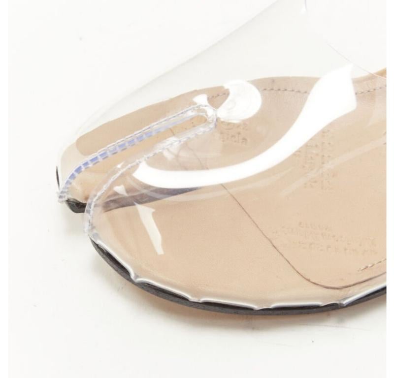 MAISON MARGIELA Tabi PVC transparent clear ankle strap cone heel pump EU36 3