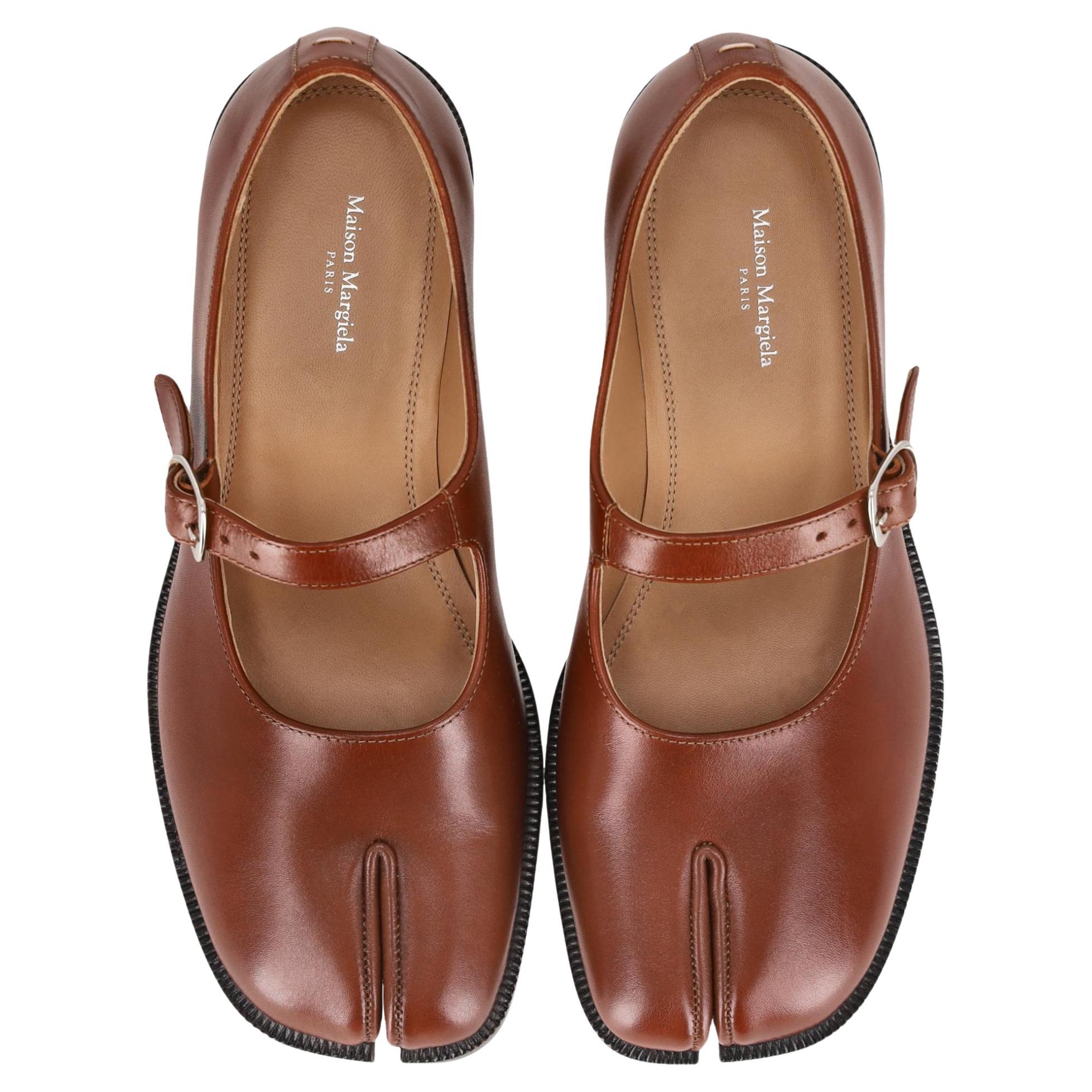 Maison Margiela Tabi Split-Toe Leather Mary Janes