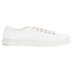 MAISON MARGIELA Tabi white canvas off-white laced low top sneakers EU41