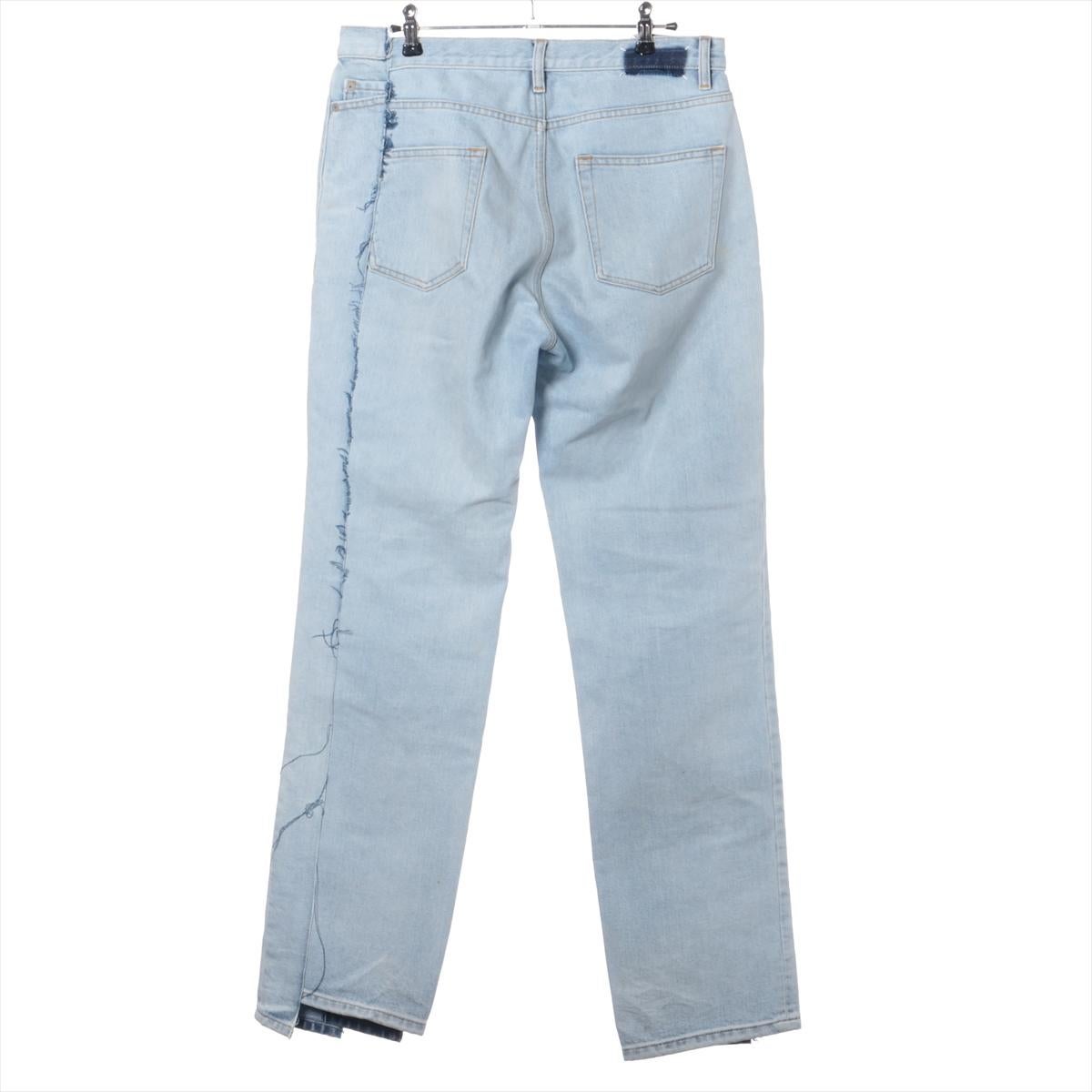 Blue Maison Margiela Two-toned Cotton Denim Pants For Sale