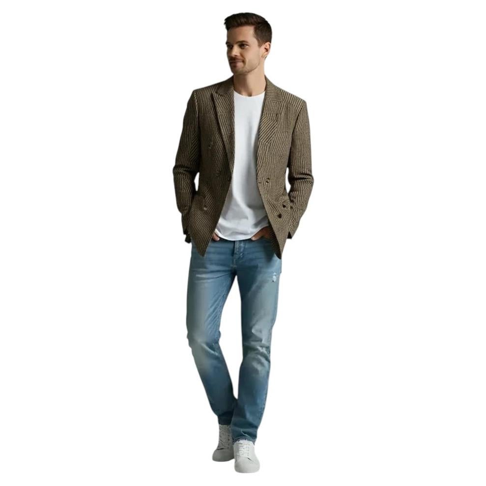 MAISON MARGIELA, Unisex Striped Blazer with Button Right and Button Left