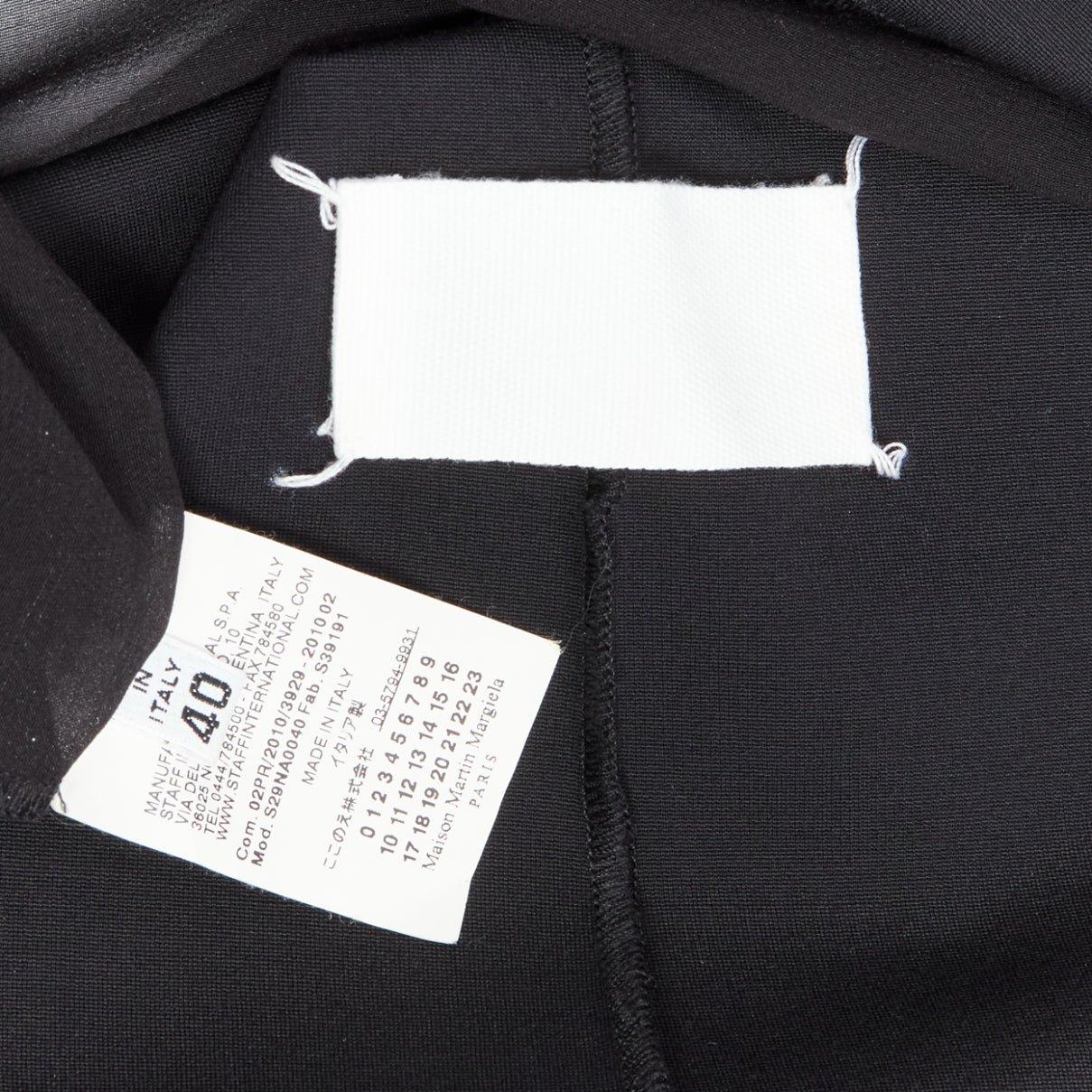 MAISON MARGIELA Vintage black silk blend sheer turtleneck bodysuit FR40 L 5