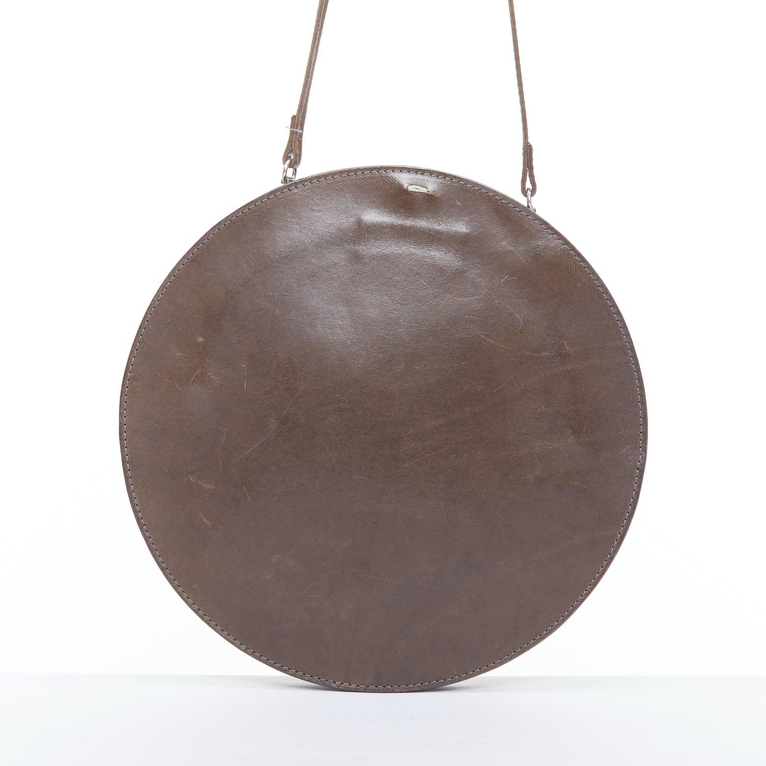 Women's MAISON MARGIELA Vintage brown circular kisslock crossbody bag