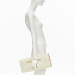 MAISON MARGIELA VIntage off white mock croc leather oversized flap clutch bag