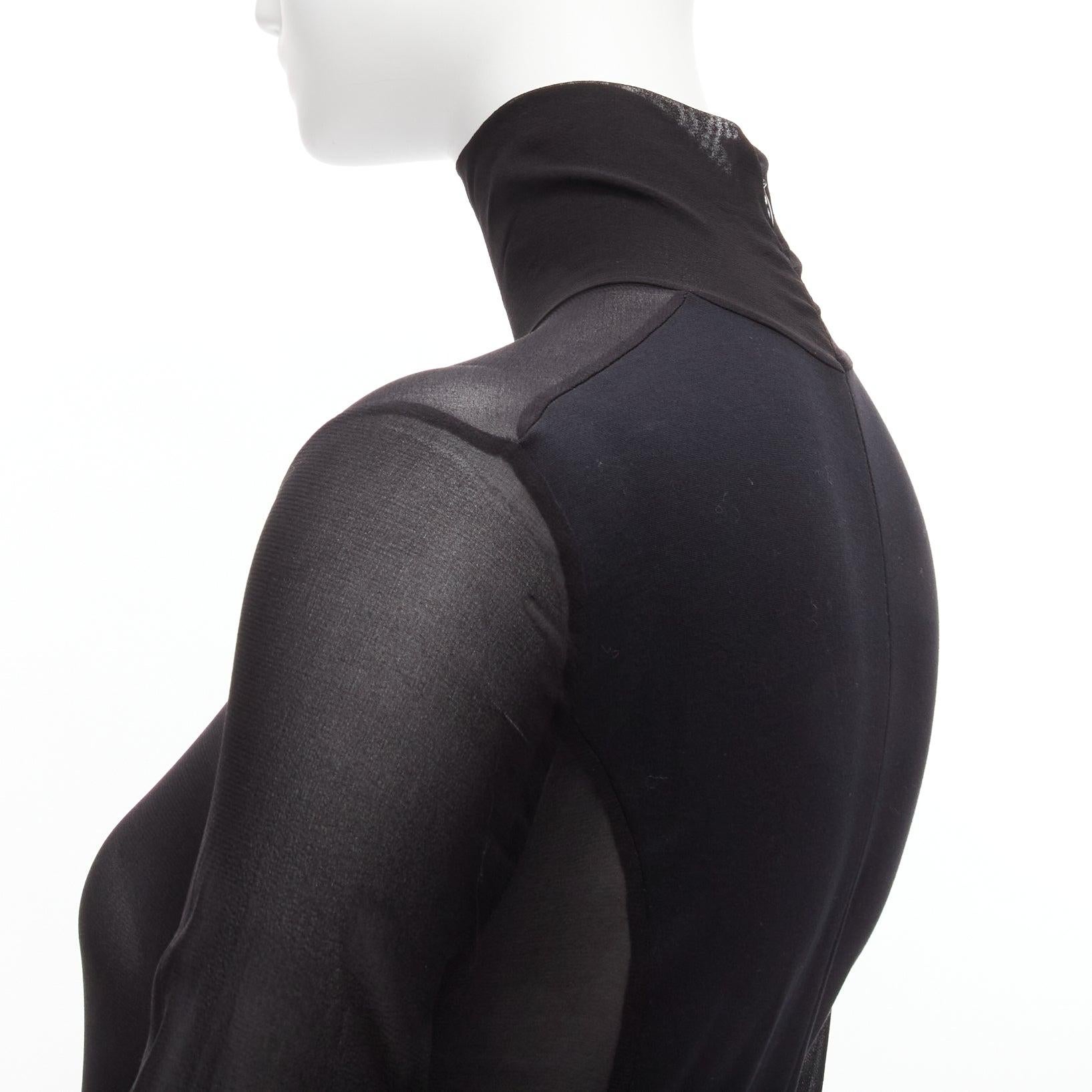 MAISON MARGIELA Vintage silk blend sheer 4 stitches turtleneck bodysuit FR40 L For Sale 3