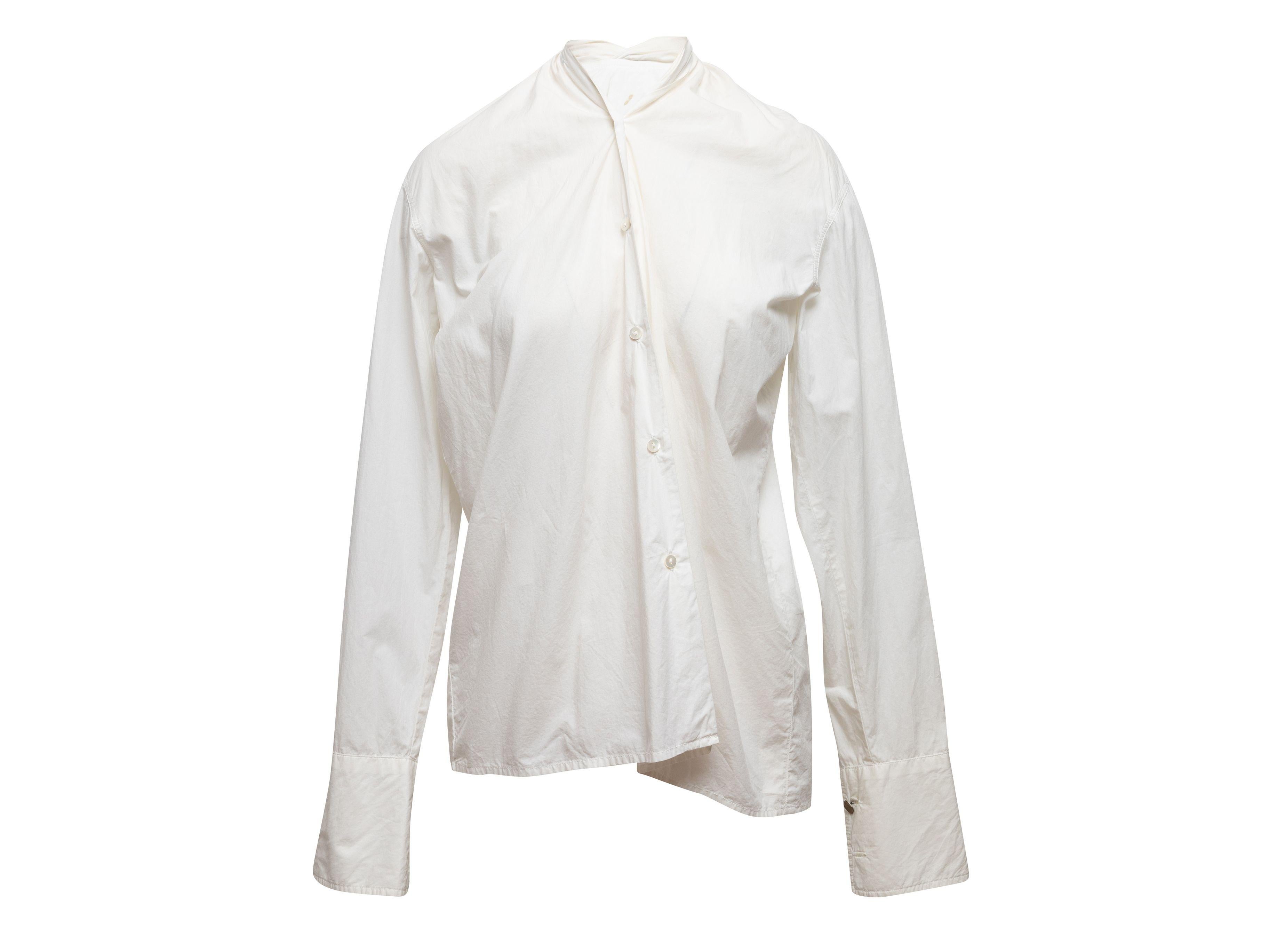 Women's Maison Margiela White Asymmetrical Button-Up Top