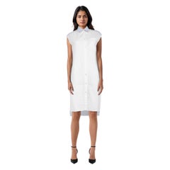 Maison Margiela White & Blue Striped Shirt Dress Size XS