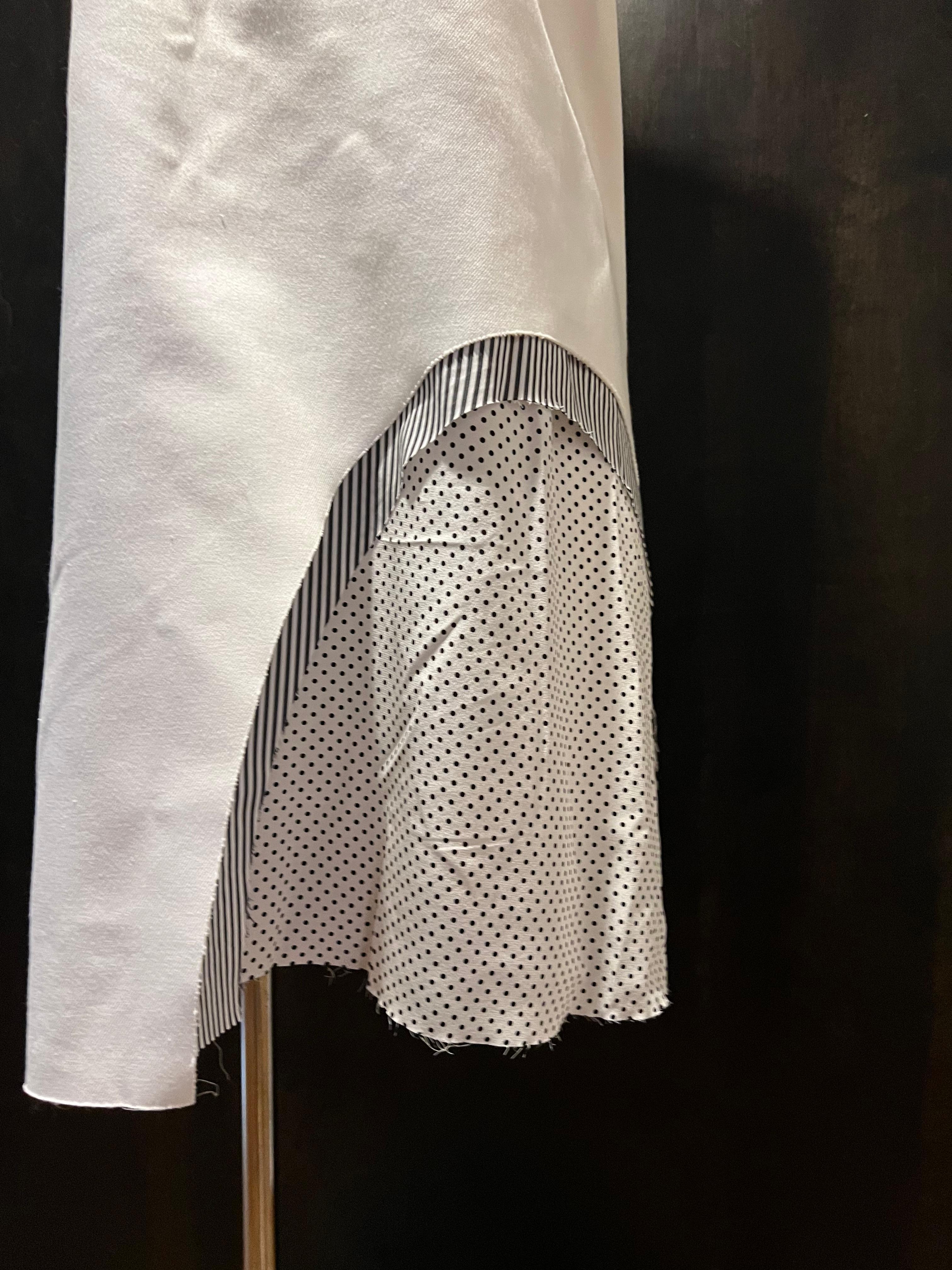 Maison Margiela White Cotton Midi Dress, Size 44 In Excellent Condition For Sale In Beverly Hills, CA